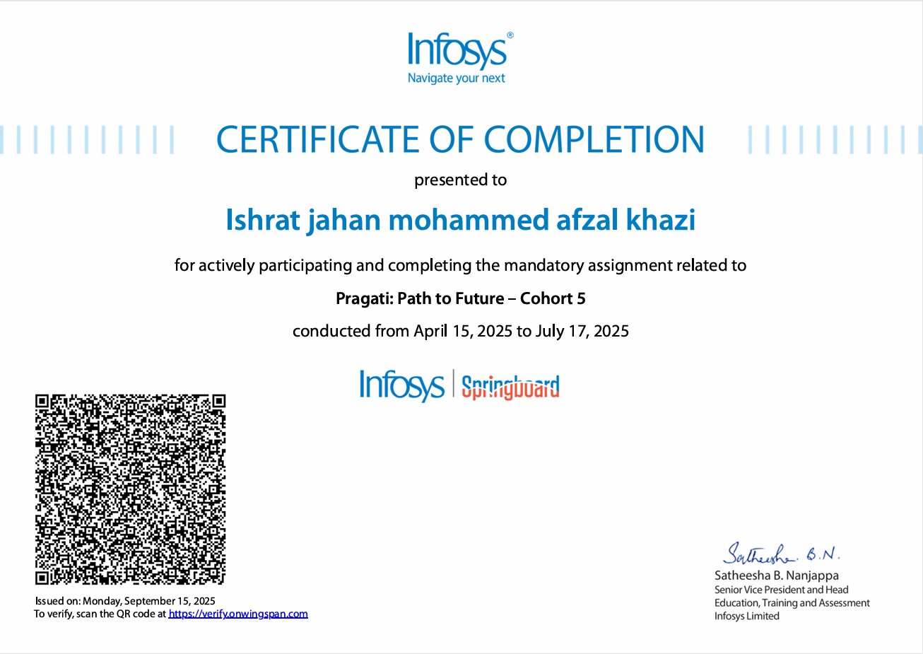 Ishratjahan M. Afzal Khazi | Portfolio